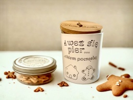 Świeca Sojowa Piernik Biały Połysk Duża