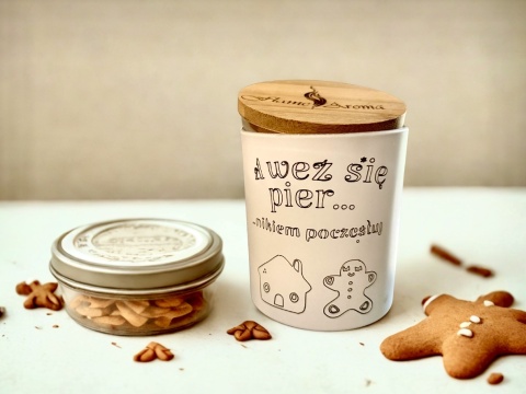 Świeca Sojowa Piernik Biały Połysk Duża